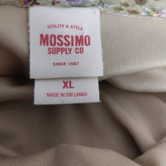 Mossimo Supply Co Womens XL Floral Dress Lined Olive Lavender Yellow Ruffle Top - Picture 11 of 14